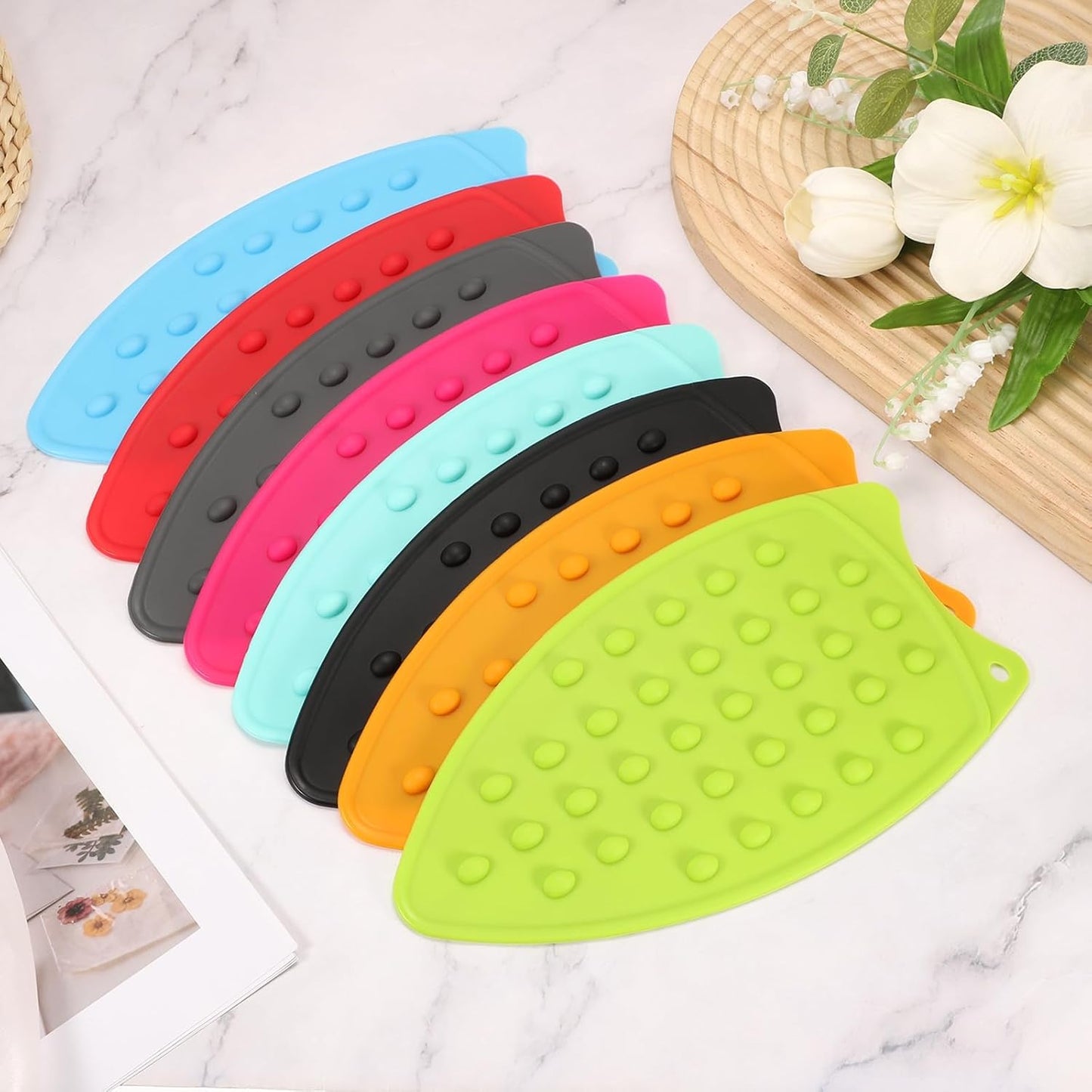 PATIKIL Silicone Iron Rest Pad, Multipurpose Hot Heat Resistant Iron Rest Plate Protective Pad for Ironing Board Hot Resistant Steamer Steam Compact Mat, Yellow