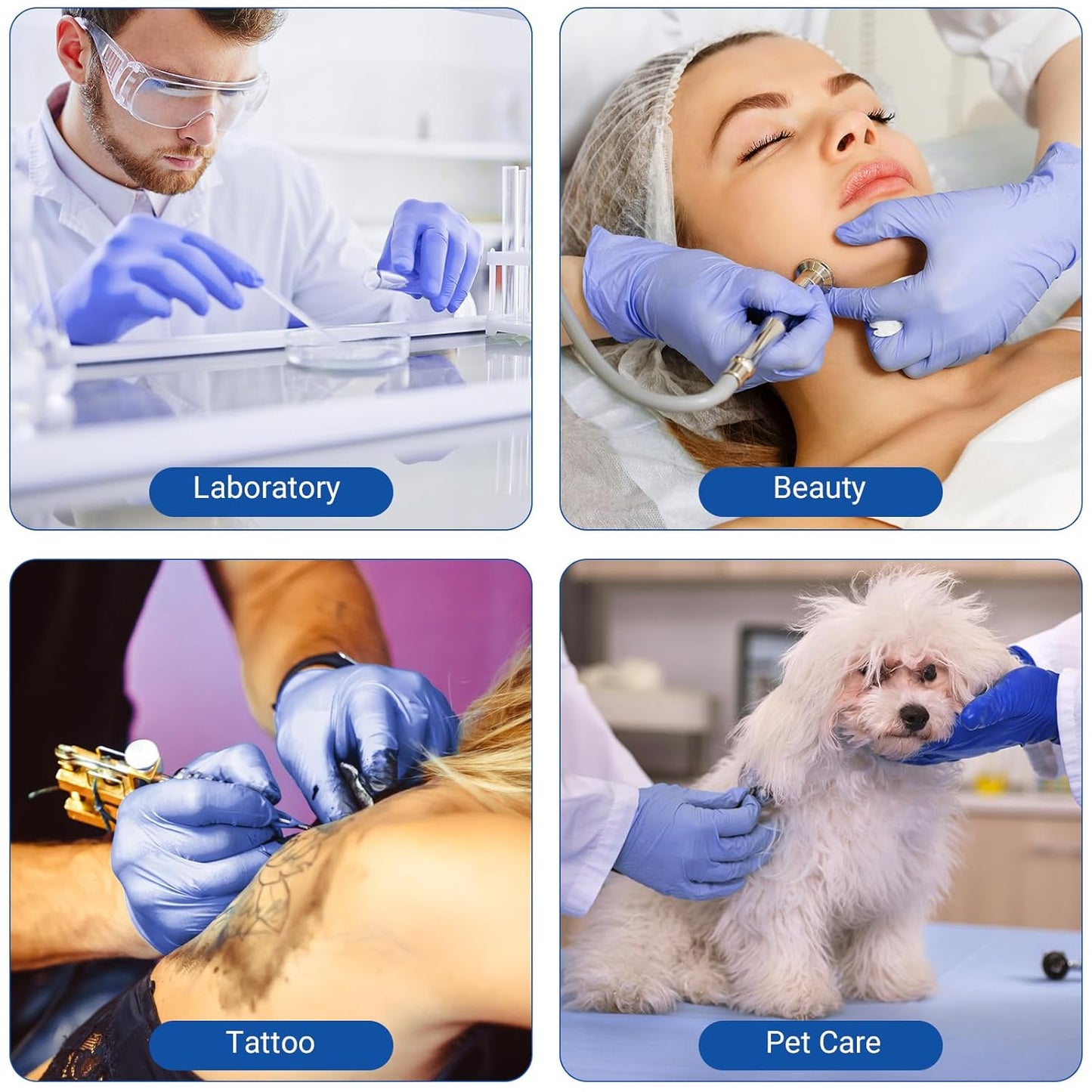 JMU Nitrile Gloves Bulk 2000 Count, 3.5 Mil Disposable Gloves Latex-Free, XS, Violet Blue