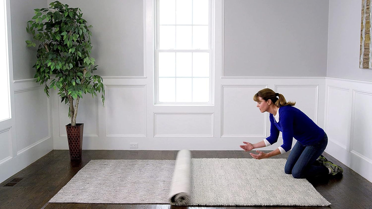 RUGPADUSA - Dual Surface - 6'x9' - 1/8" Thick - Felt + Rubber - Non-Slip Backing Rug Pad - Adds Low-Profile Comfort and Protection