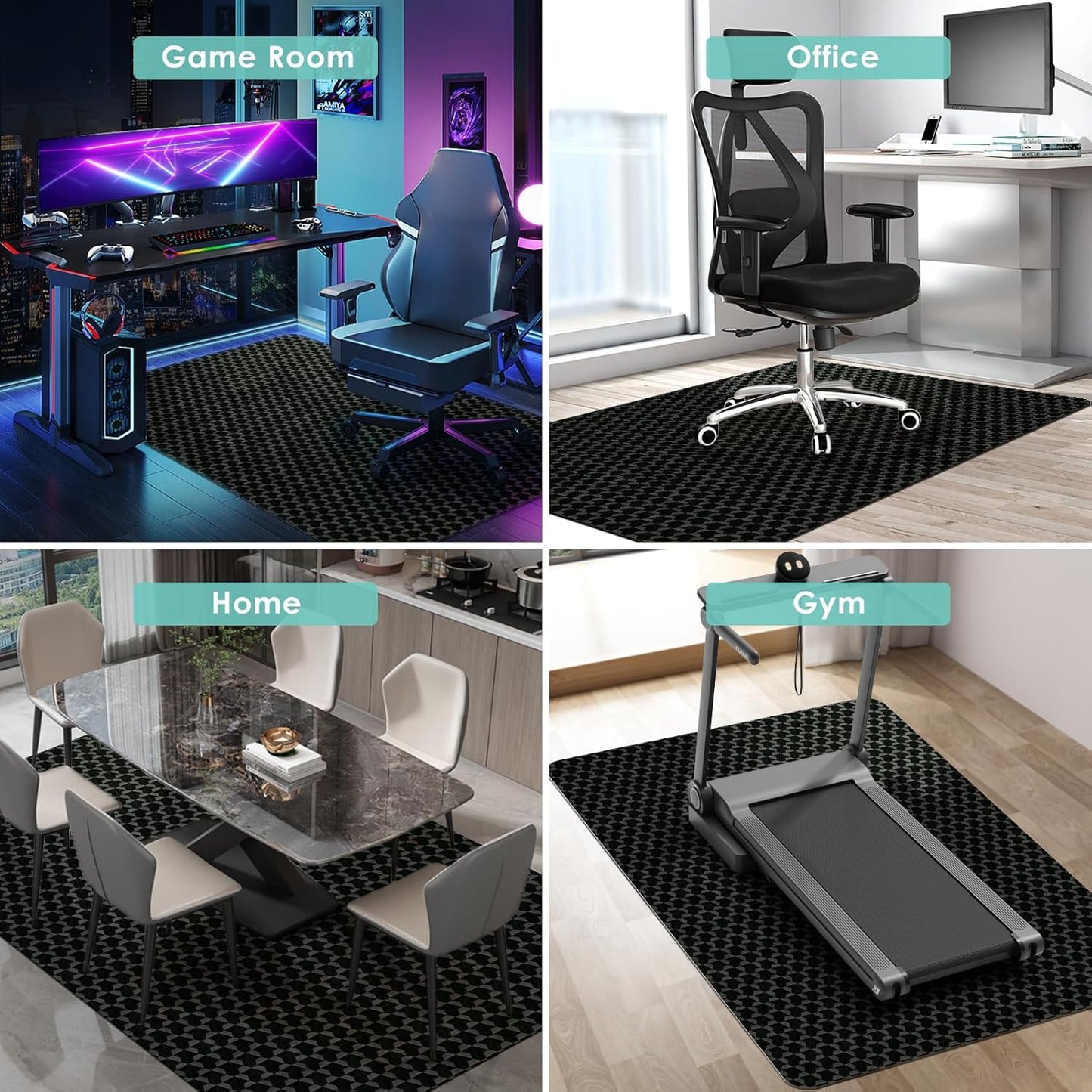 Vicwe Office Chair Mat for Hardwood Floor, 48" x 36" Office Chair Mats, Gaming Chair Mat for Hardwood, Easy Glide for Chairs, Multi-Purpose Floor Protector Desk Chair Mat for Home Office
