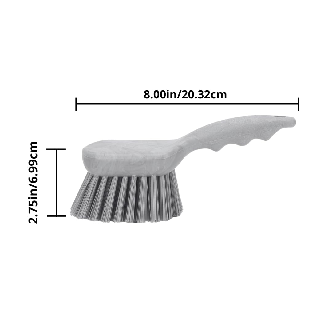 SPARTA 40541EC01 Plastic Scrub Brush, Utility Brush, Kitchen Brush With Hanging Hole For Cleaning, 8 Inches, Brown
