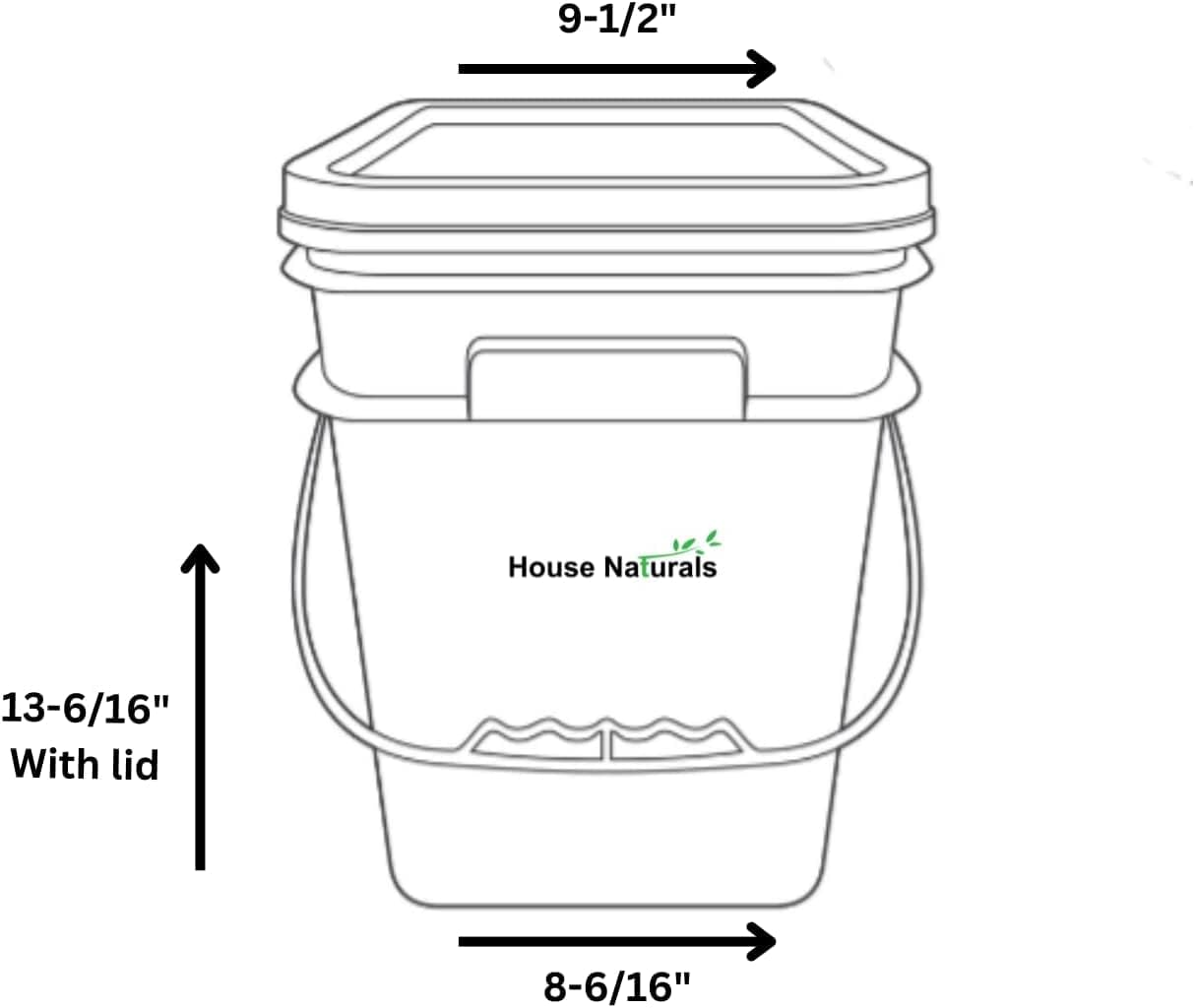 House Naturals 4 Gallon Square Food Grade Bucket Pail with Plastic Handles and Lid (Pack of 3) Made in USA containers (Purple)