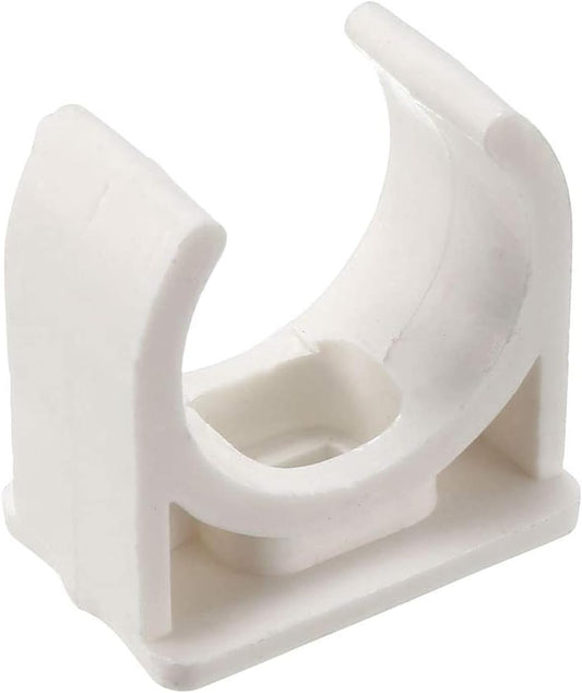 100 Pcs U-Shaped PVC Water 16mm Pipe Clamps Clips, U-Shaped Buckles Fit for 1/2" (16mm) Water Pipes and TV Trays Tubing Hose Hanger Support Pex Tubing （White 16mm）