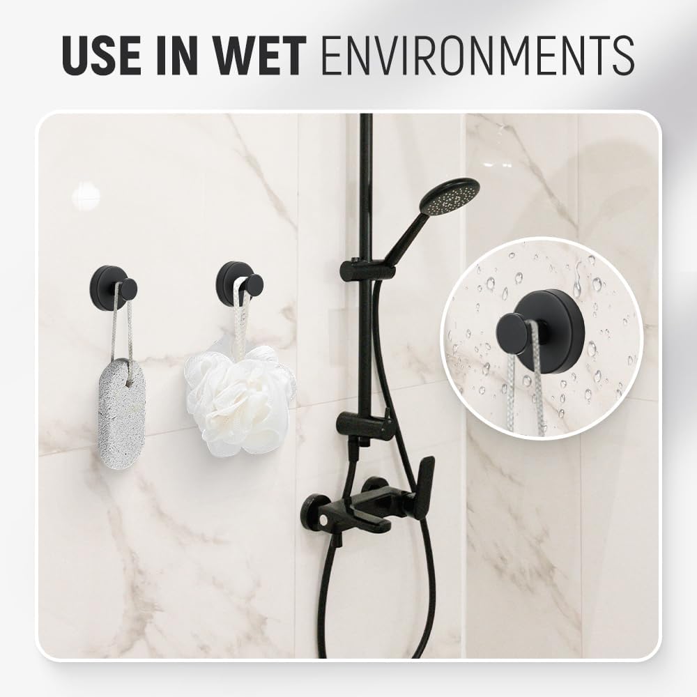 Suction Cup Hooks for Wreaths, 2025 New No Drill Suction Cup Hooks on Glass, Wreath Hanger for Front Door, Rustproof Hook Holder Towel Hook for Window Bathroom Mirrors Tile (4, White)