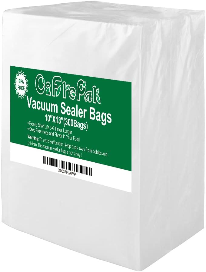 O2frepak 300 Count 10x13 Plus Quart Vacuum Sealer Bags with BPA Free and Heavy Duty, Vacuum Seal Food Sealer Bags,Great for Food Storage Vaccume Sealer PreCut Bag