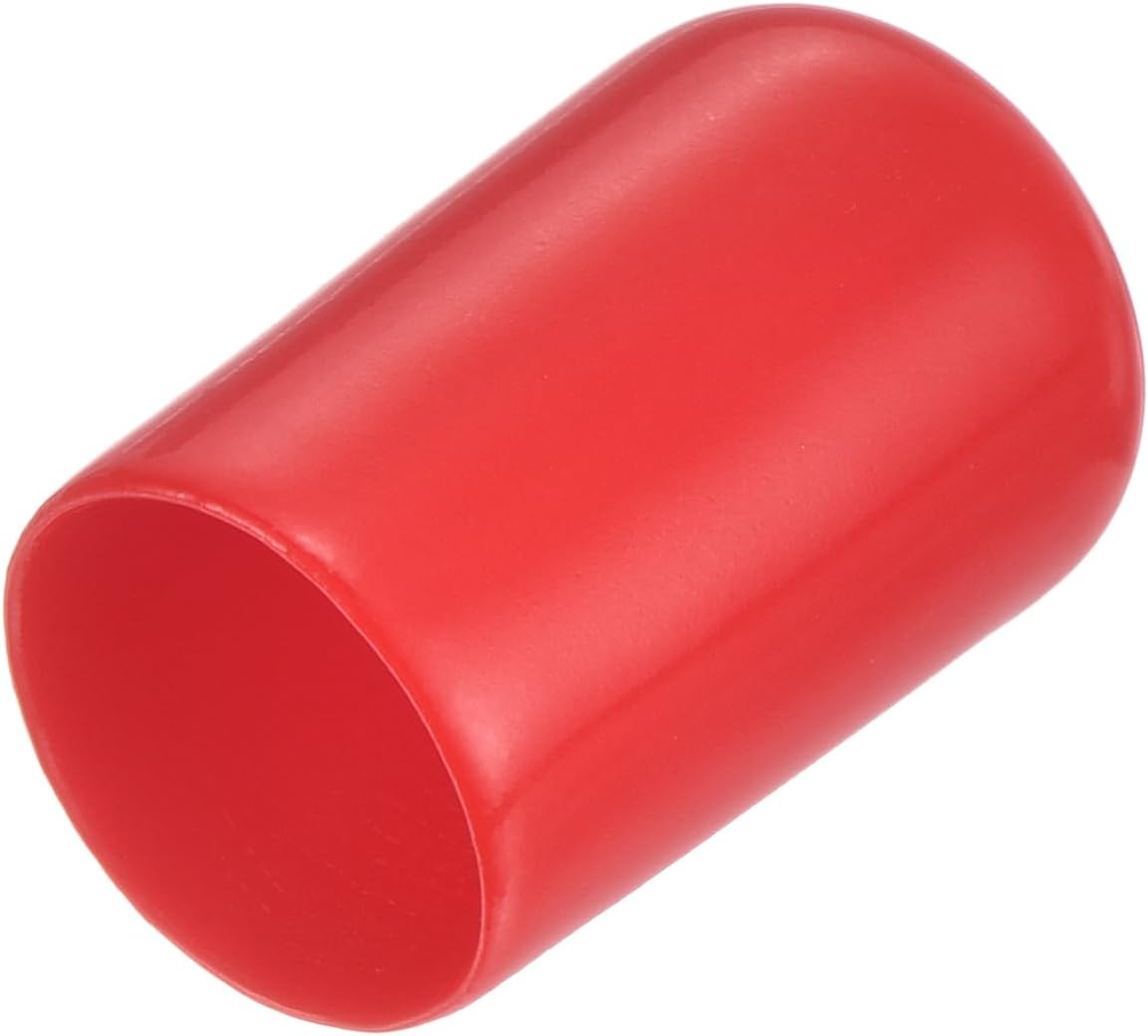 uxcell 20pcs Rubber End Caps 13.5mm ID Vinyl Round Tube Bolt Cap Cover Thread Protectors Red