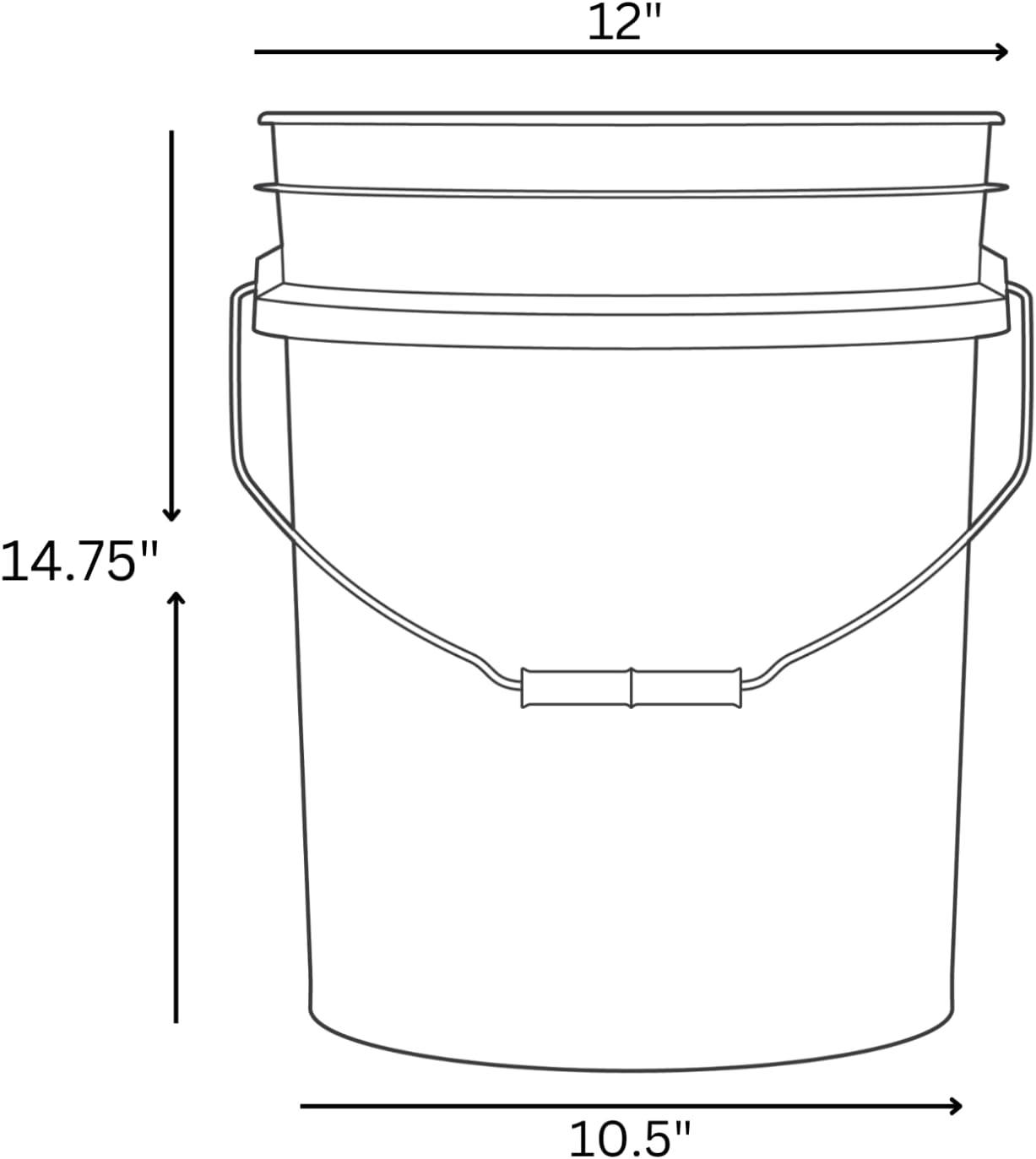 House Naturals 5 Gallon Premium HPDE Plastic Bucket - Made in USA Food Grade Storage Container, BPA Free All Purpose Pail (3, Light Blue)