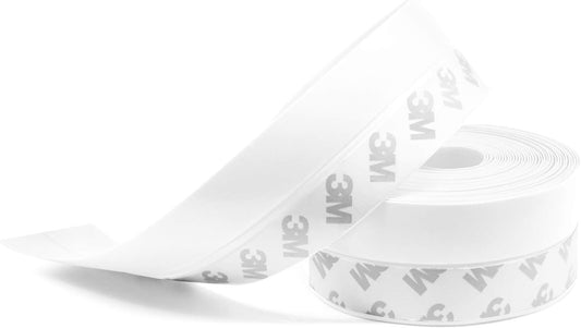 TAROSE Weather Stripping, 33 Feet Weather Seal Strip, Adhesive Silicone Tape (White, 25MM) for Door, Window, Shower Door