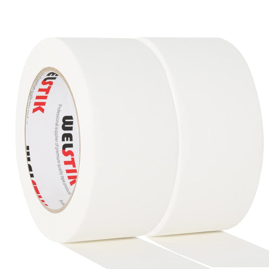 WELSTIK 2 Pack Gaffers Tape White,2" X 33 Yards-10% Longer-Heavy Duty Gaffer Floor Tape for Cables,TV Shoots, Theater Stage Setup,Interior Design,Residue Free,Non-Reflective Easy to Rip