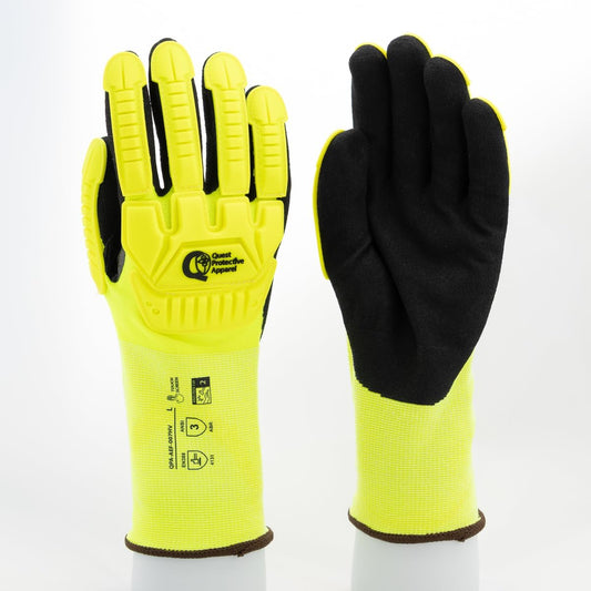 Quest Protective Apparel - High Visibility Cut Resistant Work Gloves - Puncture Resistant Safety Gloves for Men and Women Small, 1 Pair