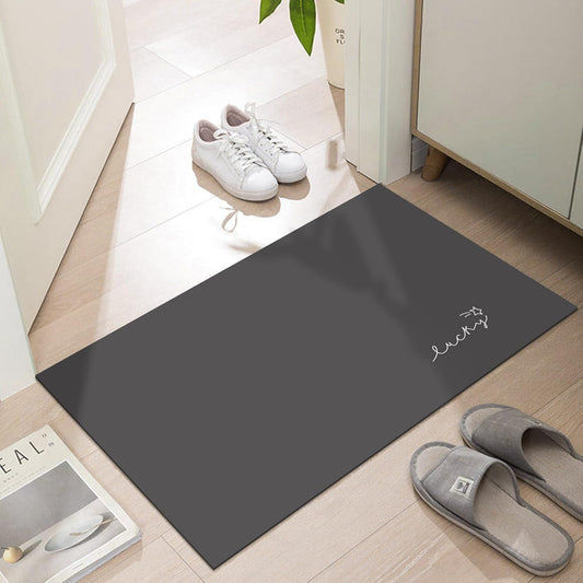 Ultra Thin Door Mat Indoor Entrance, 1/10 in Thin Door Mats for Inside Entry, Non-Slip Rubber Backing Washable Doormat, Fade Resistant, Absorbent, Low Profile Dirt Trapper, 24"X16", Black