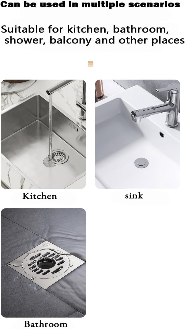 Drain Hair Catcher, Bathtub Drain Protecto 2 PCS （Gray Square）