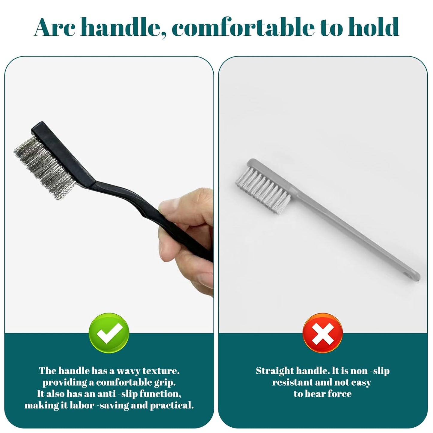 40 Pcs Mini Wire Brush Stainless Steel Brush Set, Curved Handle Masonry Brush Wire Brush for Cleaning Welding Slag and Rust