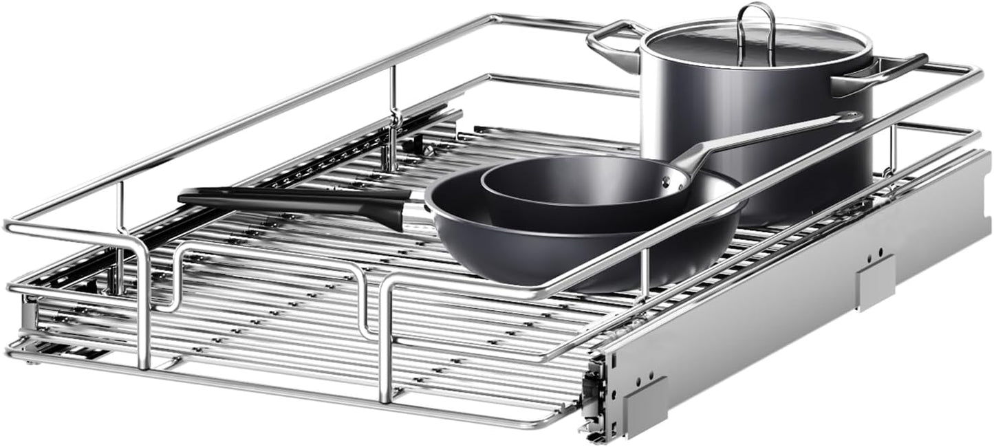 Pull Out Cabinet Organizer 15½" W x 21½" D, Heavy Duty Cabinet Pull Out Shelves, Slide Out Drawers Organization for Kitchen Cabinets Bathroom