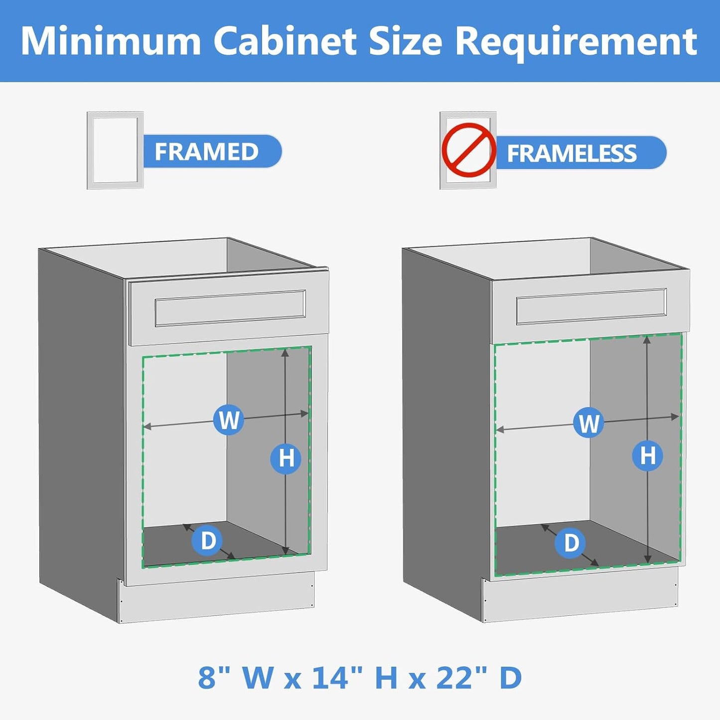 ROOMTEC 2 Tier Individual Pull Out Cabinet Organizer 7½"W x 21½"D, Slide Out Wood Shelves Organizers, Pull Out Drawers Organization and Storage for Kitchen Cabinet