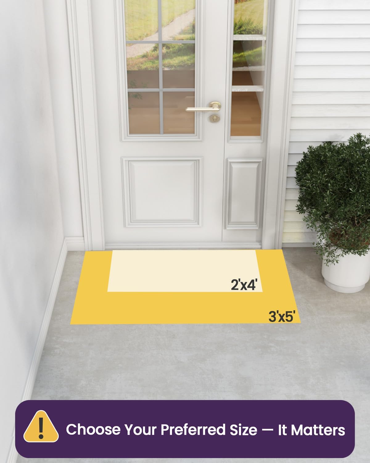 DEXI Front Door Mat Outside Entrance, Heavy Duty Non Slip Low Profile Doormat for Entryway, Trap Dirt and Moisture Welcome Mats, Easy Clean, Patio, Garage, 5x3, Brown