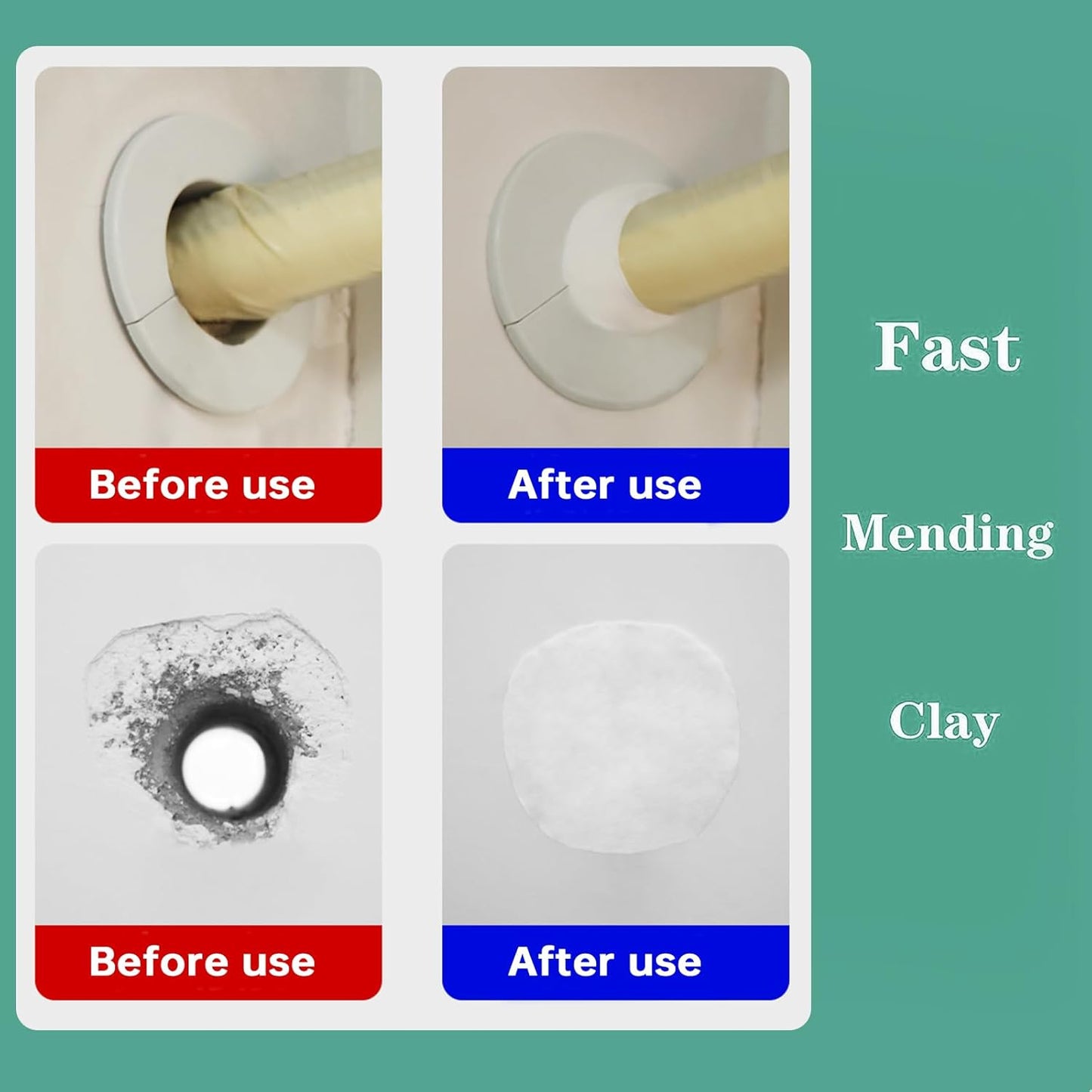 Pack of 50 White Seal Putty Waterproof Duct Seal Repair Sealing Clay, Quick Mending Mud for Drain Connection, Wall Hole, Air Conditioning Hole