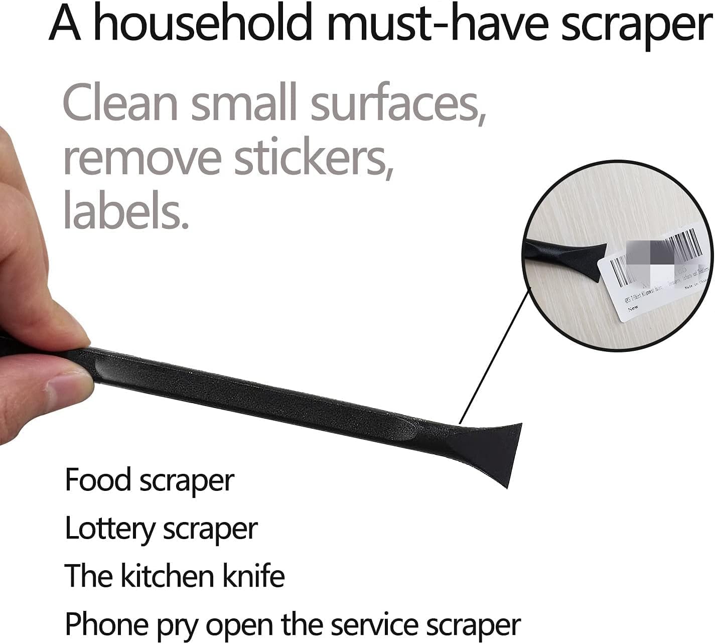 Tpyx Scraper Small Plastic Scraper Tool, Multi-Purpose Scraper Non-Scratch Cleaning Tool, Used in Narrow Spaces and Gaps, Perfect for Removing Oil stains, Labels, Food, Dirt, Paint, Etc. (3)