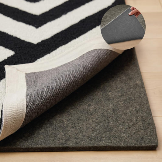 GORILLA GRIP Felt and Natural Rubber Stay in Place Slip Resistant Rug Pad, 1/4in Thick, 5x8 FT Protective Padding Under Area Rugs, Cushioned Gripper Pads, Carpet Runners, Hardwood Floors Protection