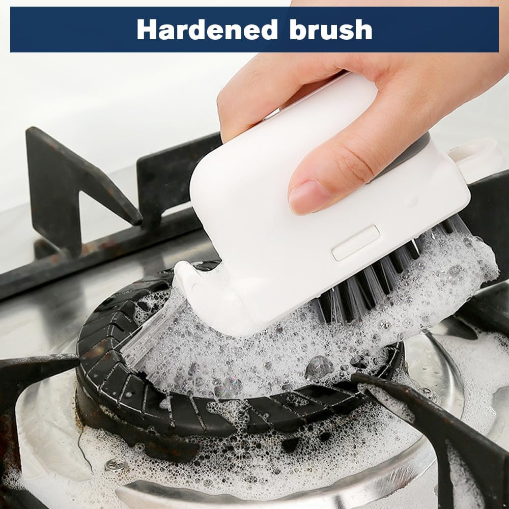 3 in 1 Groove Cleaning Brush, 2025 New Multifunction Window Track Cleaner Brush, Hanging Hard Bristle Cleaner Brushes for Kitchen (Orange)