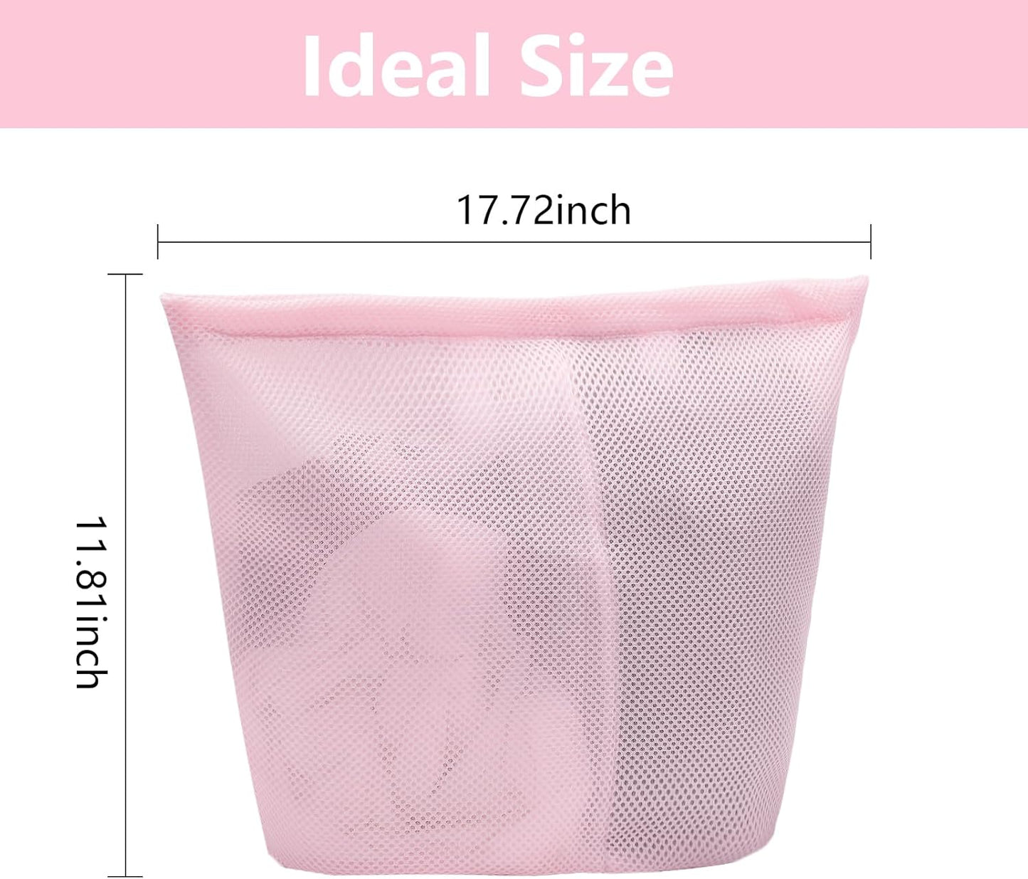 2 Pcs Special Zoning laundry bag for delicates with handles mesh laundry bags washing machine laundry totes travel storage and sorting bag(Pink-Blue)