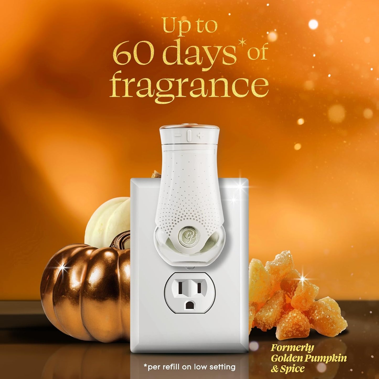 Glade PlugIns Refills Air Freshener, Pumpkin & Ginger, Scented and Essential Oils for Home and Bathroom, 0.67 Fl Oz, 5 Count