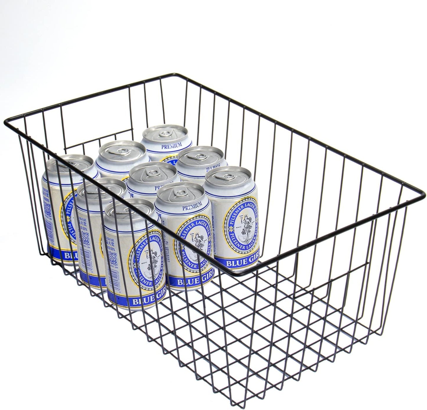 16inch Upright Freezer Organizer Baskets for 13-14,16-21 cu.ft Standup Freezer, Settle freezer chaos and reduce food waste effectively, Durable, Fully Use Space, Improve Air Circulate, Black, 6pcs