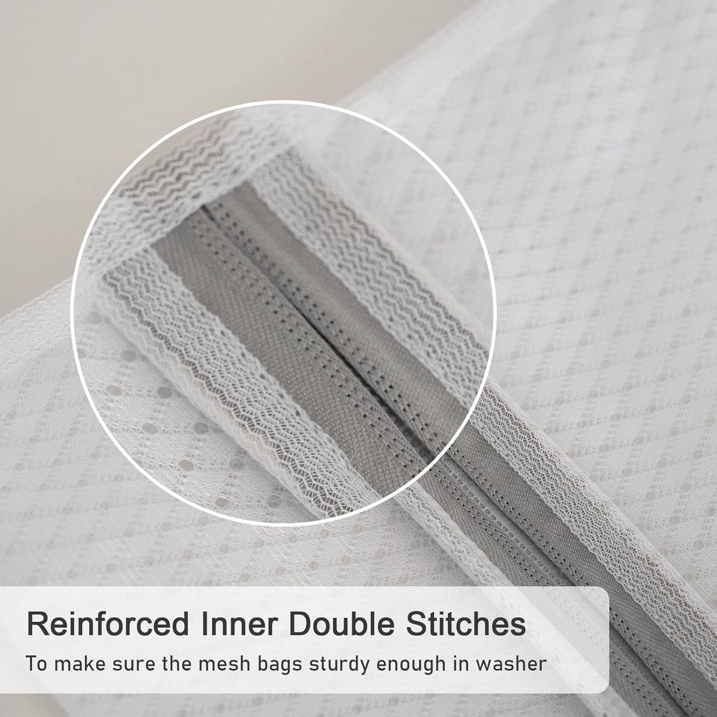 Polecasa 3Pcs 16 x 20 Inches Extra Durable 125g Diamond Mesh Laundry Bags with Sturdy Zipper for Delicates, Protect Clothes in Washing Machine, Laundry Room Essentials for College, Dorm (3 Large)