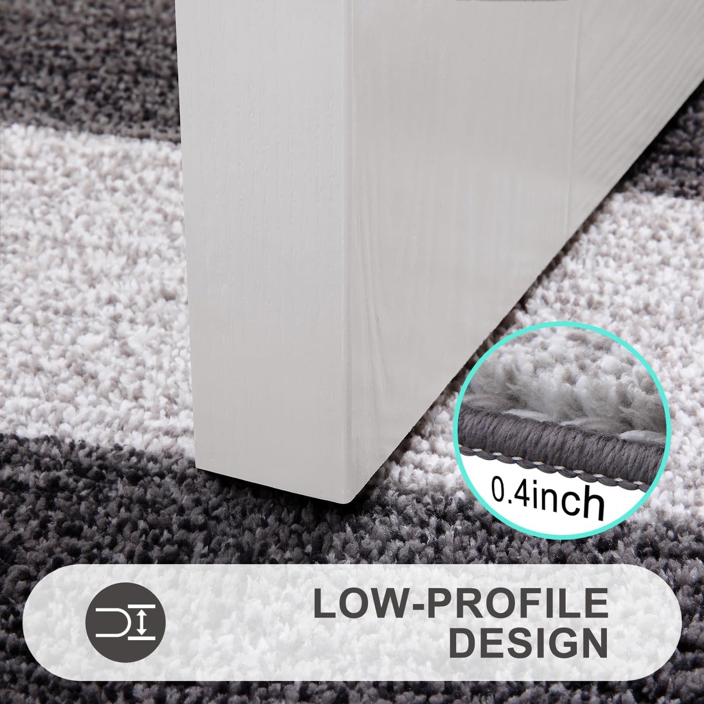 Kitinjoy Indoor Outdoor Door Mat, 48x30 Non-Slip Absorbent Dirt Trapper, Low-Profile Washable Inside Entrance Front Floor Mat, Sturdy Soft Entry Doormats for Entryway, Grey
