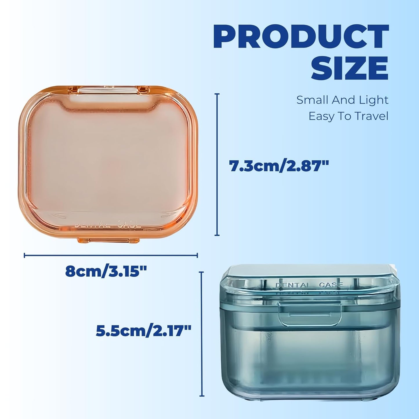 Retainer Case Denture Bath Case,Retainer Cleaner Case with Lid,Denture Cup for Partial Dentures,Mouth Guard&Braces,Denture Soaking Container Case for Travel (Black)