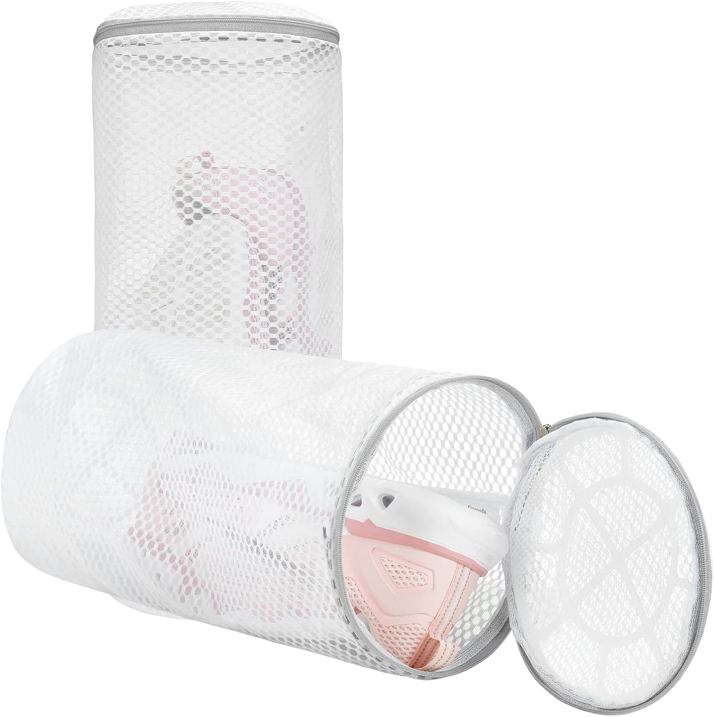 GOGOODA Shoe Washing Bags Mesh Laundry Wash Bag for Washing Machine, Sneaker Cleaning Bag-7"×15", 2 Pack