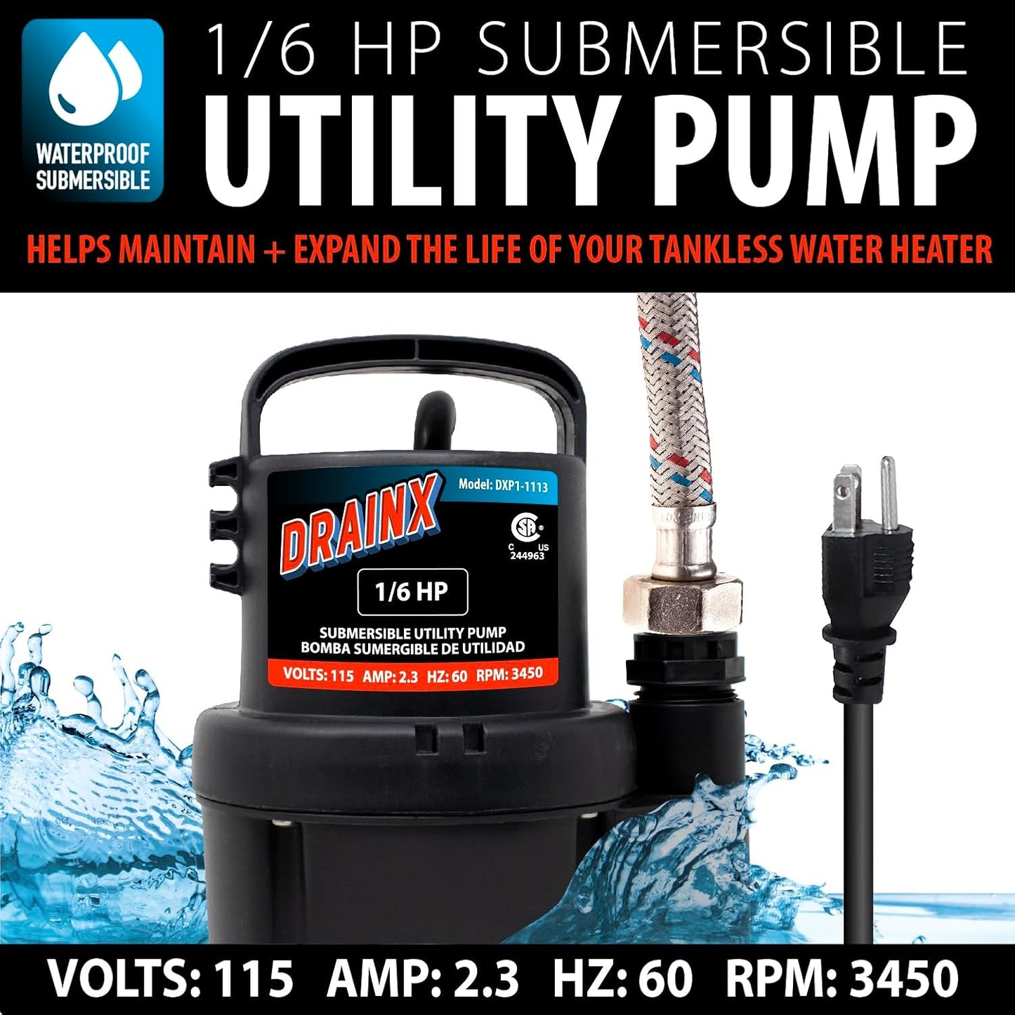 DrainX Tankless Water Heater Flushing Kit Includes Pump, Hoses, Bucket, Maintenance Log, and Replacement Filter for Rinnai Systems – Just Add Vinegar or our Own Descaler