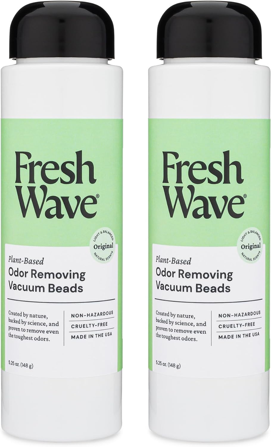 Fresh Wave Vacuum Odor Eliminating & Deodorizer Beads, 5.25 oz. | Pack of 2 | Safer Odor Relief | Natural Plant-Based Odor Eliminator | Odor Absorbers for Home | Keeps Vacuum Fresh Between Uses