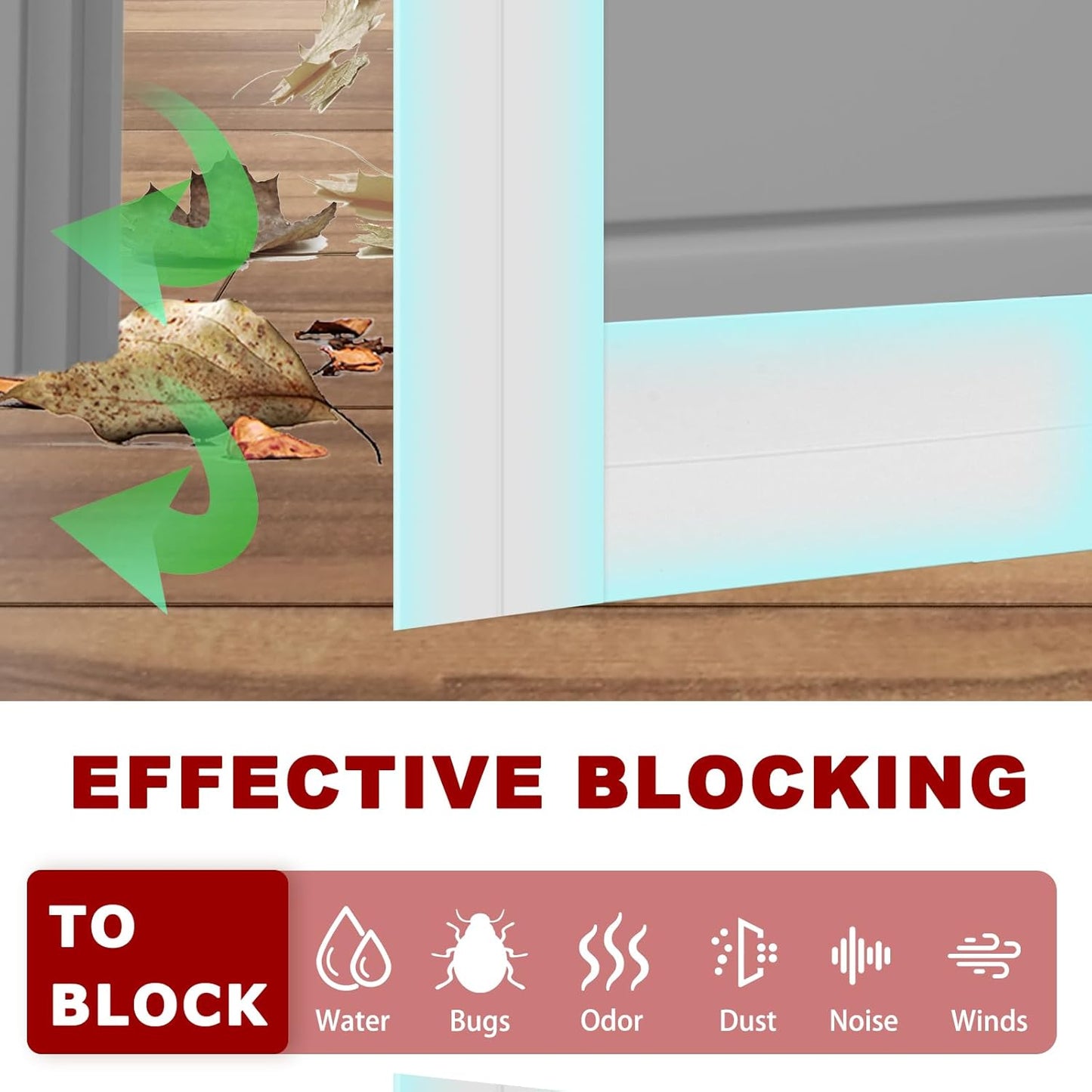 Weather Stripping Self Adhesive Door Draft Stopper Flexible Shower Door Bottom Seal Silicone Seal Strip for Sliding Glass Windows Side Gaps (White, 2 Inch Wide x 10 Feet Long)