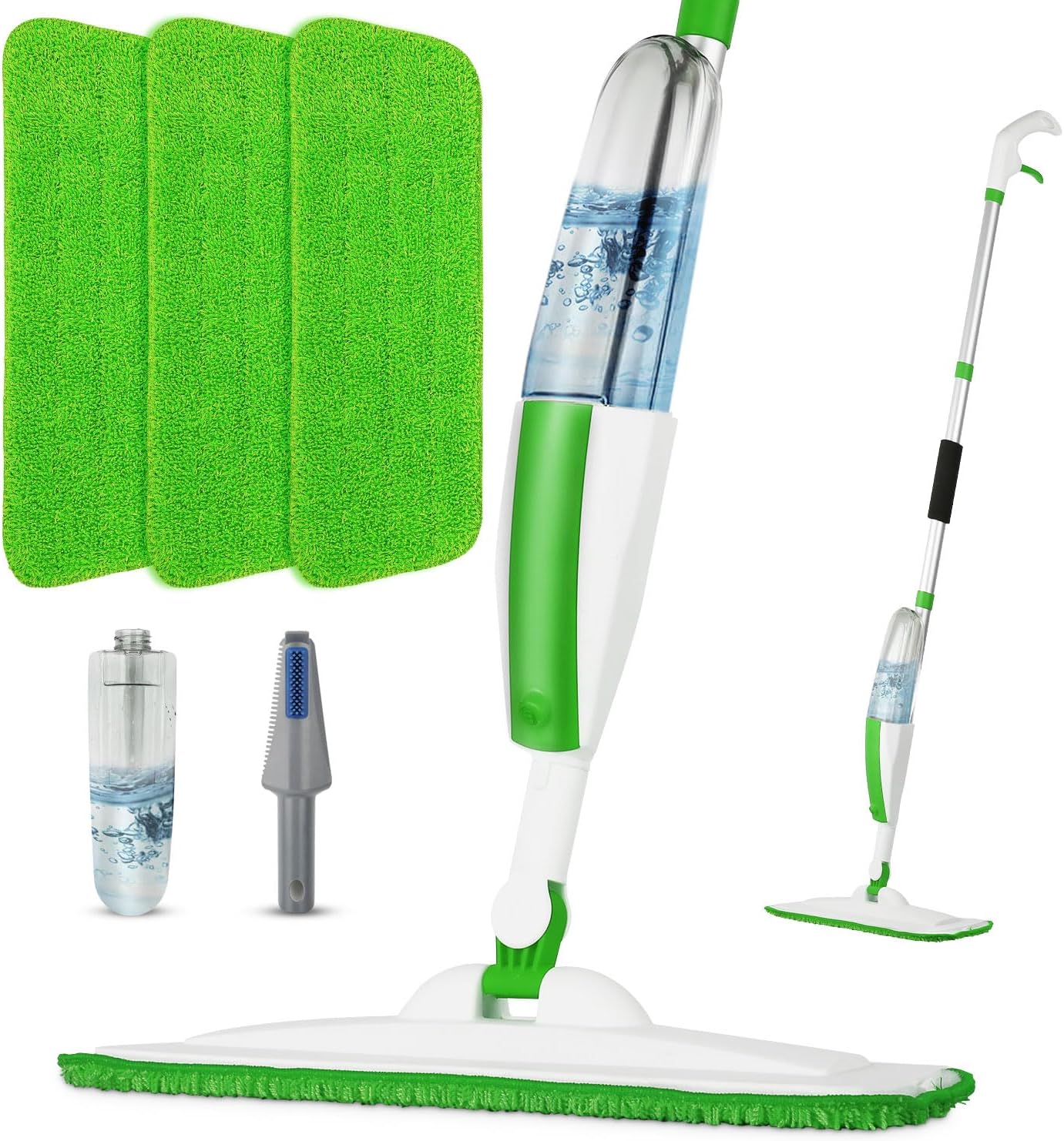 Mops for Floor Cleaning Wet Spray Mop with 14 oz Refillable Bottle and 3 Washable Microfiber Pads Home or Commercial Use Dry Wet Flat Mop for Hardwood Laminate Wood Ceramic