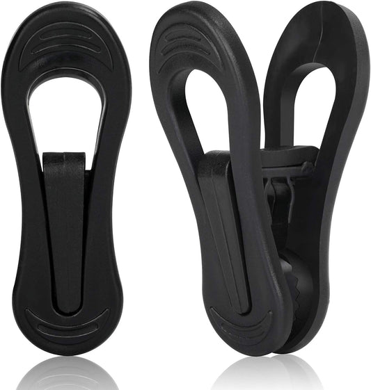 Tinfol Black Plastic Hanger Clips, 24PC Strong Pinch Grip Coat Clips for Skirt Pant Hangers, Multi-Purpose Clothes Hanger Clip for Rounded Hangers
