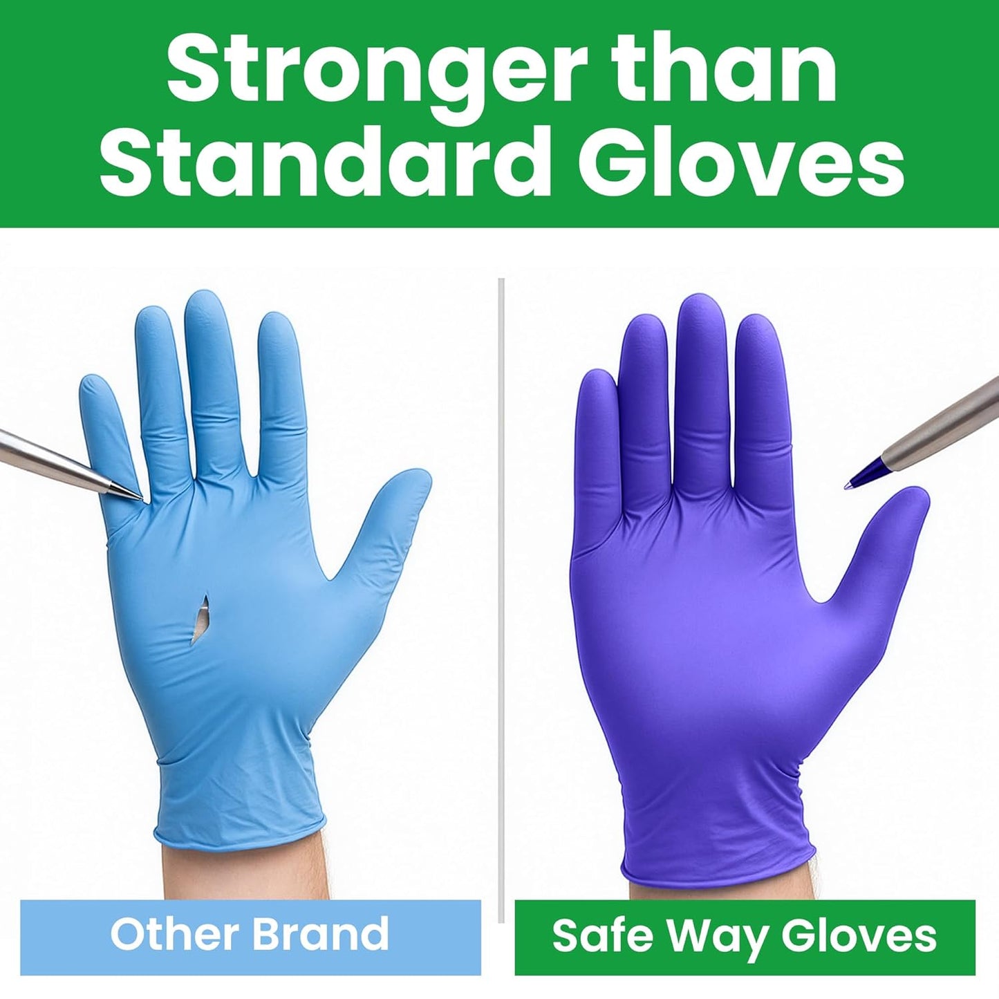 SafeWay Nitrile Disposable Gloves — Multi-Purpose Powder-Free, Non-Latex, Medical Use, and Textured Fingertips for Food Prep, Cleaning, Tattoo, Nursing, Lab, Examination, & More — (6000 pcs, Small)