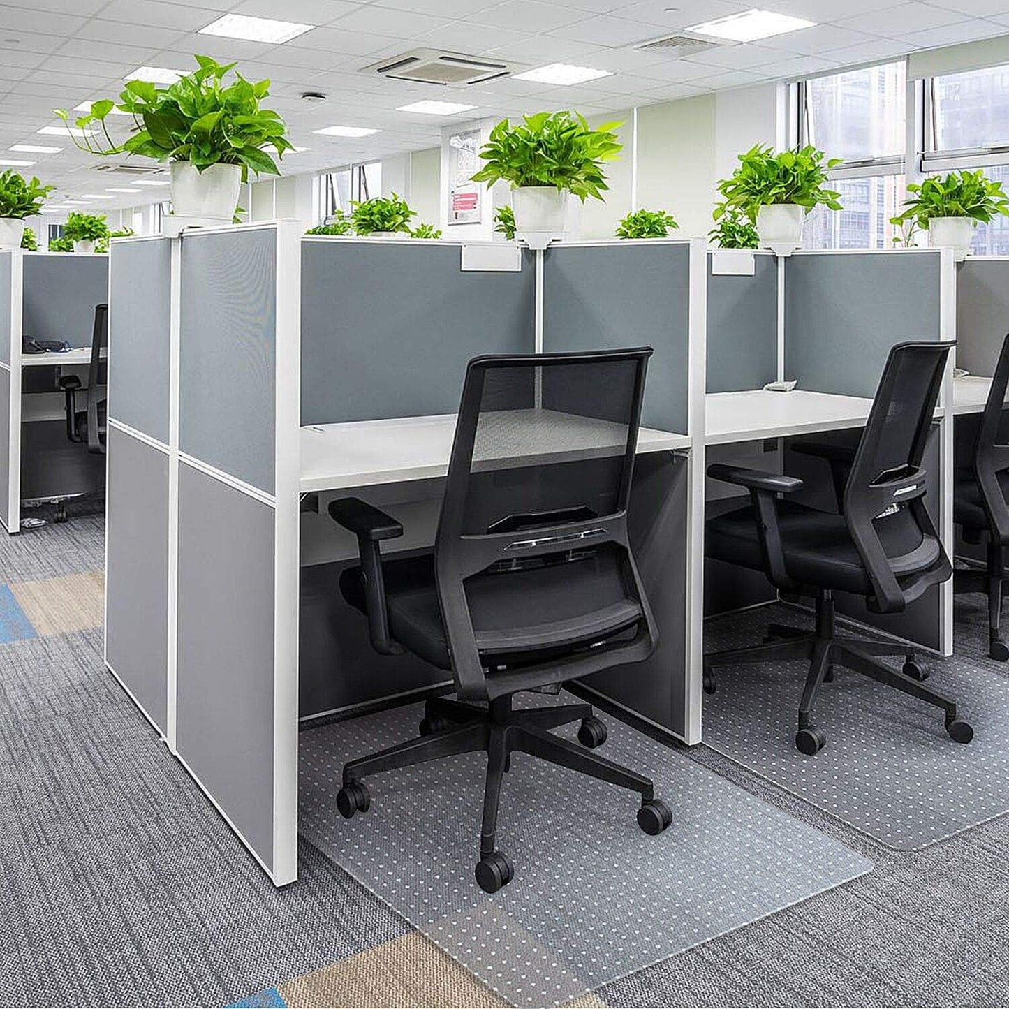 Kuyal Desk Chair Mat for Carpet, 36'' x 48'' Rectangle Transparent Mats for Chairs Good for Desks, Office and Home, Easy Glide, Protects Floors for Low and No Pile Carpeted Floors