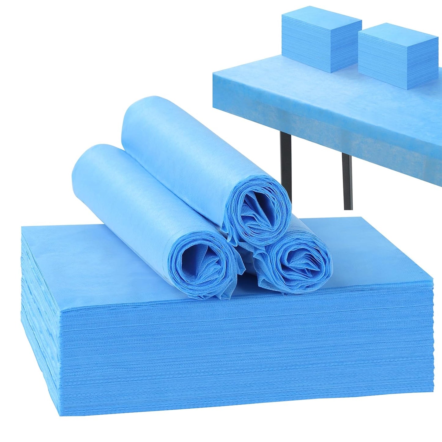 50 Pcs Disposable Bed Sheets 31" x 71" Massage Table Sheets Non Woven Fabric SPA Bed Cover Breathable for Massage Beauty Tattoos (50 Pcs Blue)