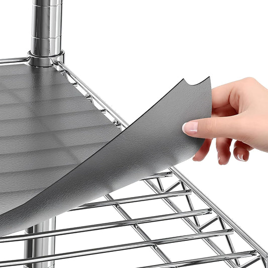 Shelf Liners for Wire Shelf System: Set of 5 in Graphite: 18 x 42 inch: Plastic Wire Shelving Shelf Mats