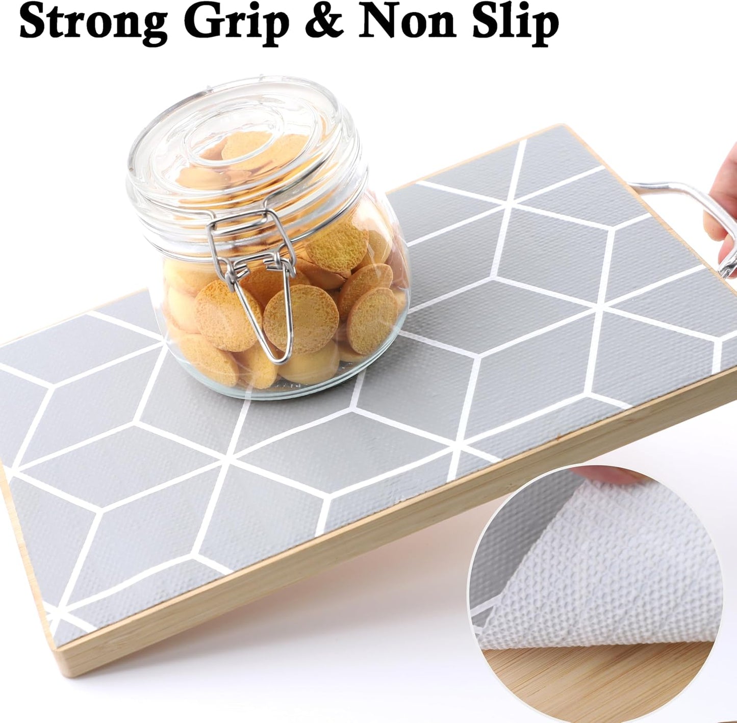 Shelf Liners for Kitchen Cabinets 24 Inch Wide X 20 Ft Non Adhesive Cabinet Drawer Liner Non Slip Water Oil-Proof Strong Grip Pantry Shelves Liner Bathroom Drawer Mat Cupboard Closet Fridge Liner