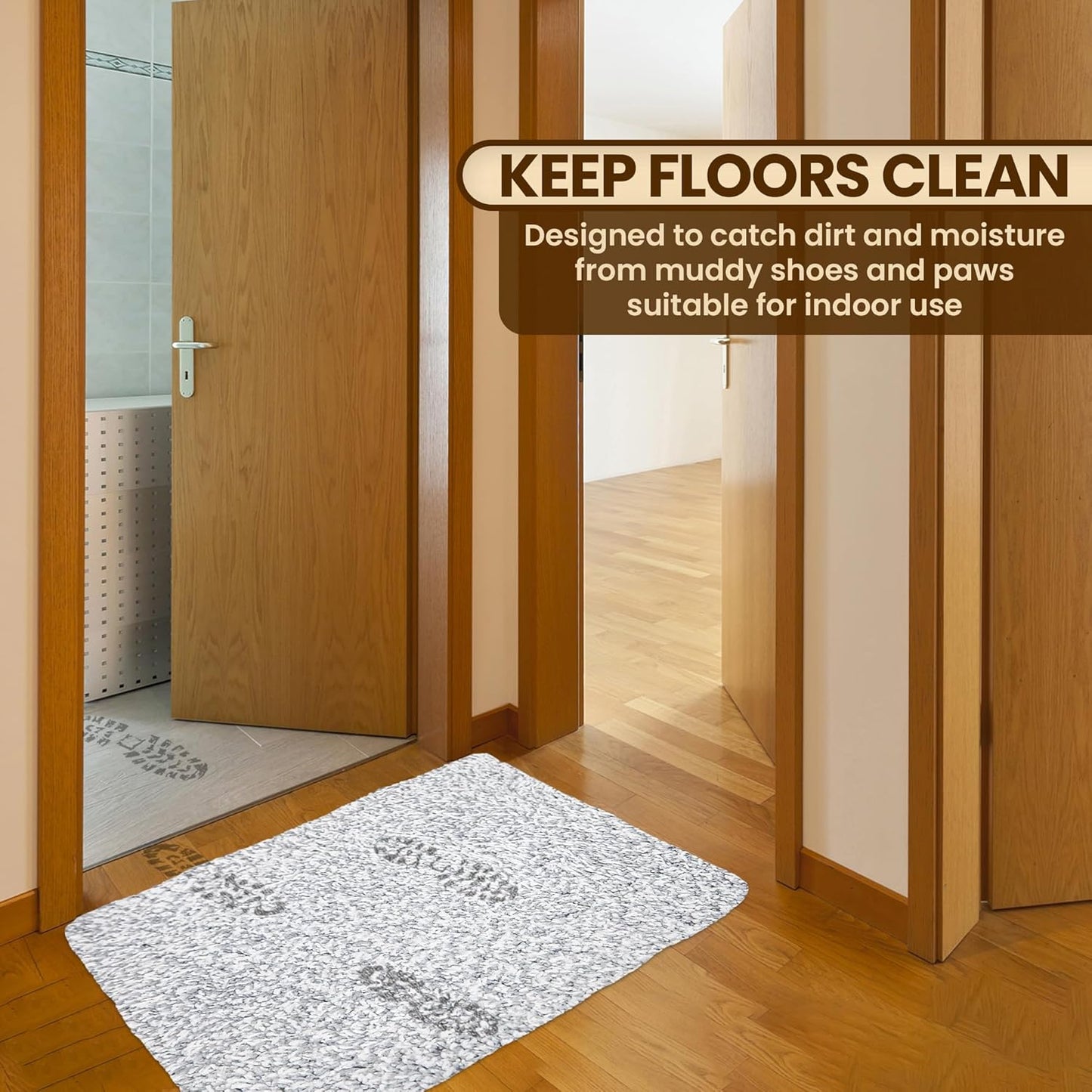 Premium Microfiber Indoor Door Mat – 20"x30" Washable Entry Mat, Non-Slip, Waterproof Backing, Super Absorbent, Low Profile Entryway Doormat for Indoor Entrance