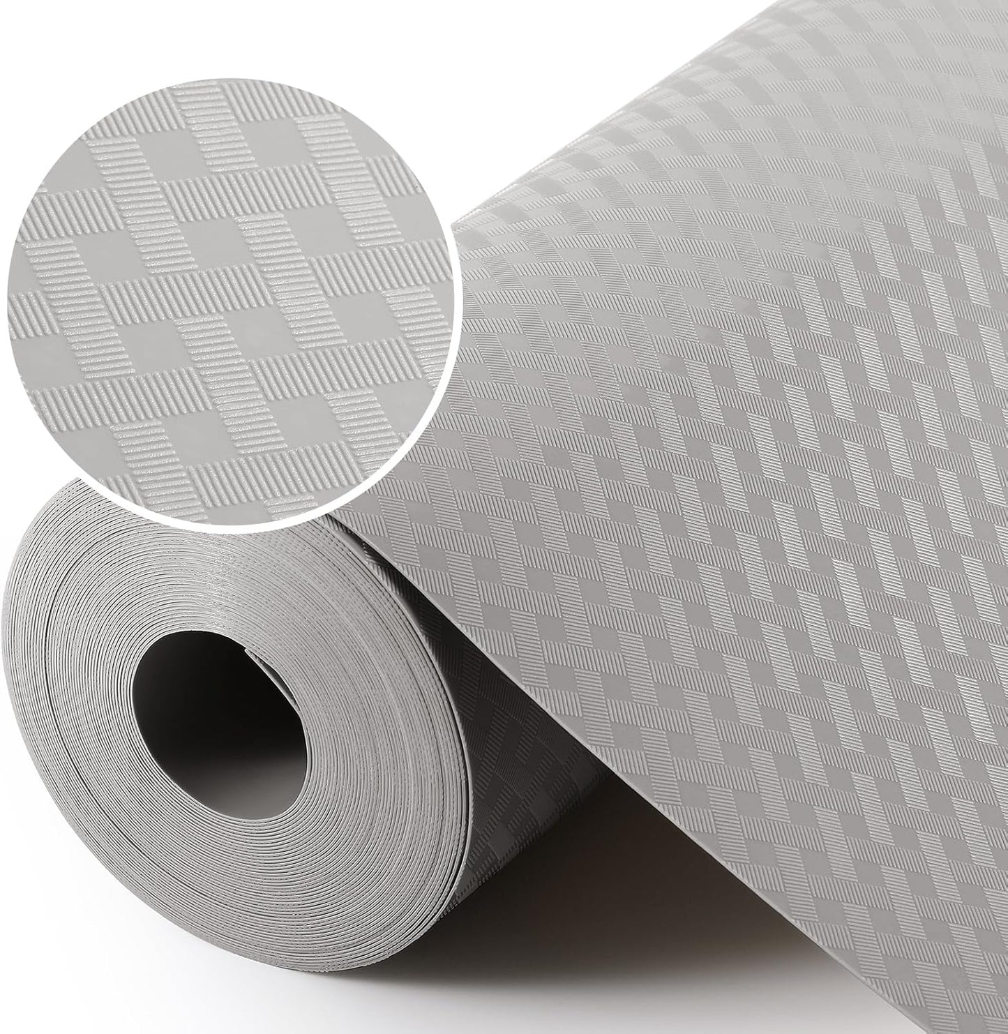 Light Gray Shelf Liners for Kitchen Cabinets Refrigerator Liners Waterproof & Oil-Proof Kitchen Cupboard Liner Drawer Mats EVA Material Non Adhesive Fridge Liner for Shelves 17.5 x 157.4 Inches