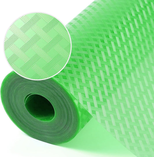 Green Fridge Liner Shelf Liners for Kitchen Cabinet Refrigerator Liners Waterproof & Oil-Proof Kitchen Cupboard Liner Non Adhesive Drawer Mats EVA Material for Shelves 11.8 x 393.7 Inches