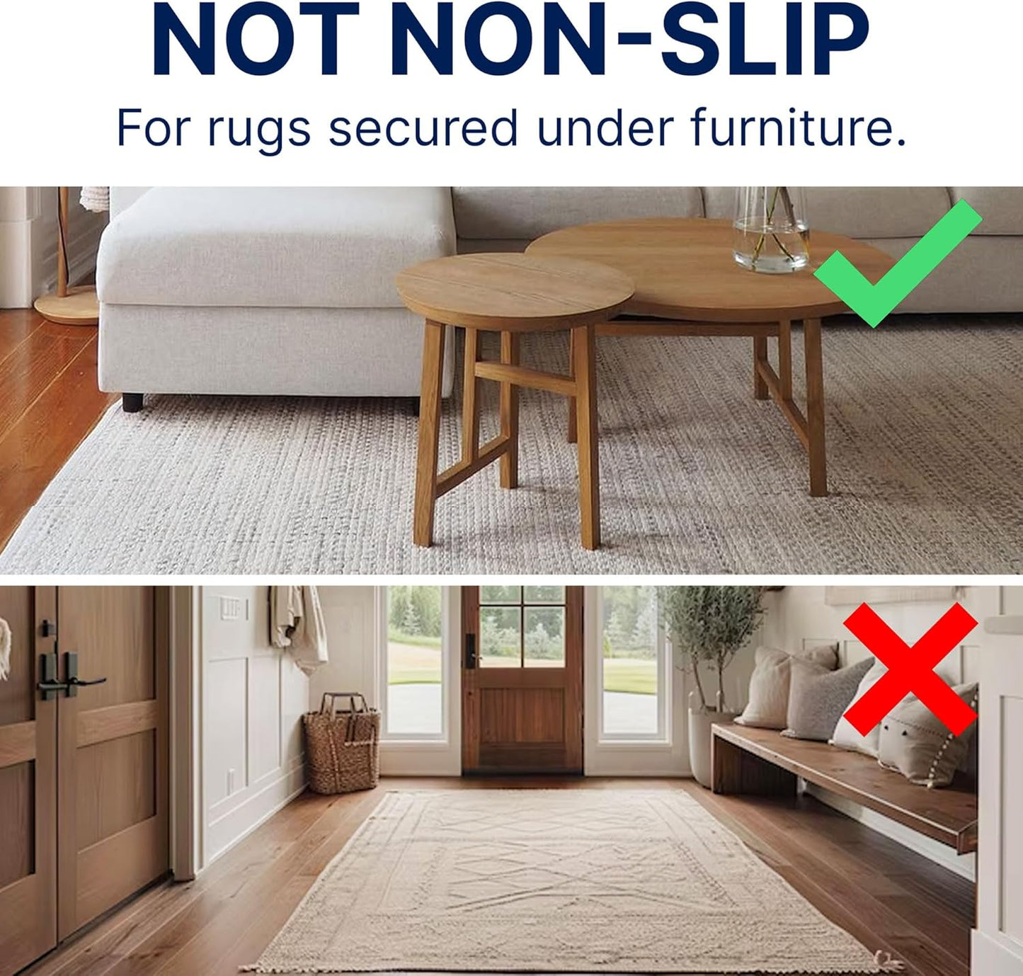 RUGPADUSA - Eco-Plush - 7'x11' - 1/2" Thick - 100% Felt - Luxurious Cushioned Rug Pad - Available in 3 Thicknesses, Many Custom Sizes