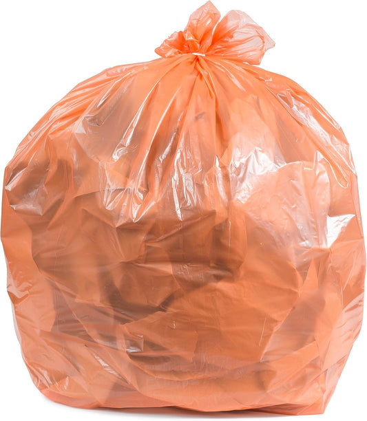 Plasticplace 32-33 Gallon Trash Bags │ 1.5 Mil │ Orange Garbage Can Liners │ 33’” x 39” (100 Count) (W33RNG15)