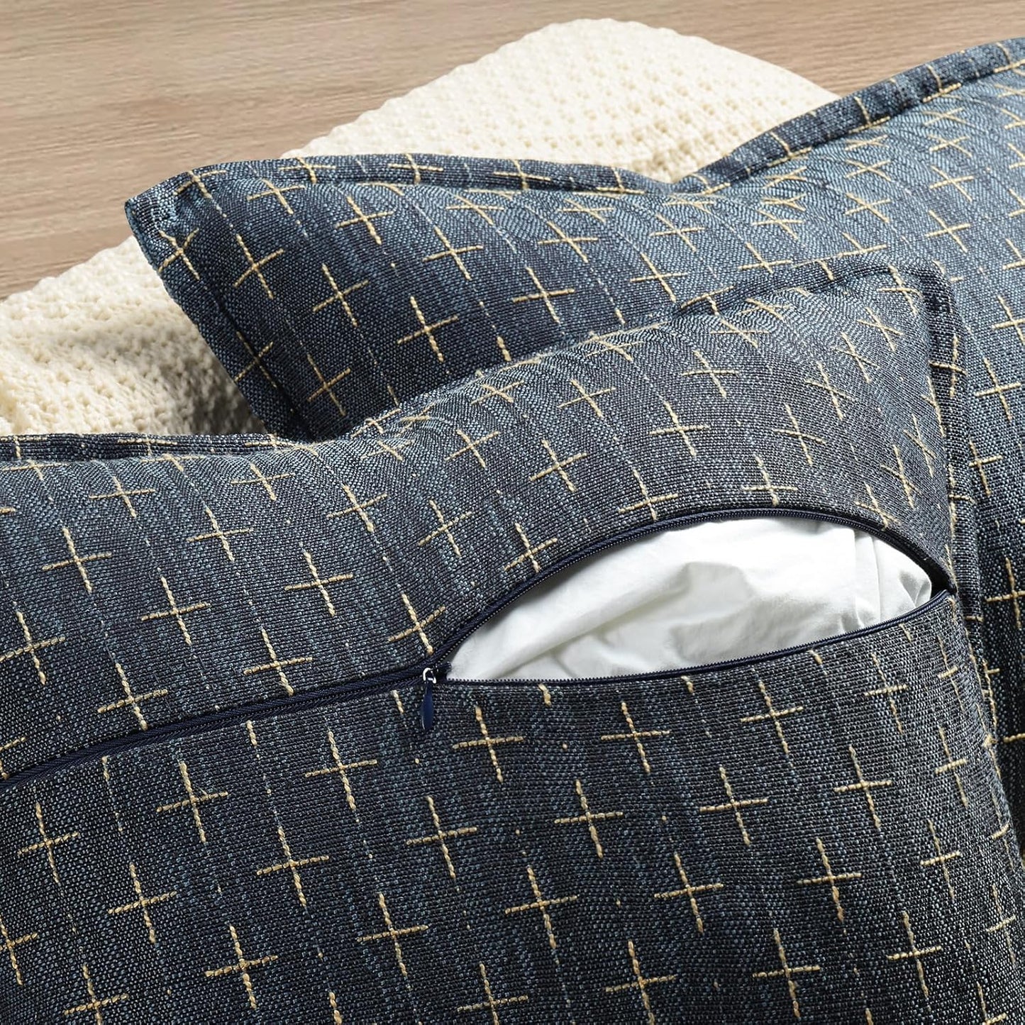 ZWJD 12x20 Pillow Covers Set of 2 Soft Polyester Textured Pillow Covers with Stylish Flange Edge Cozy Farmhouse Throw Pillows for Couch Bed Sofa Living Room