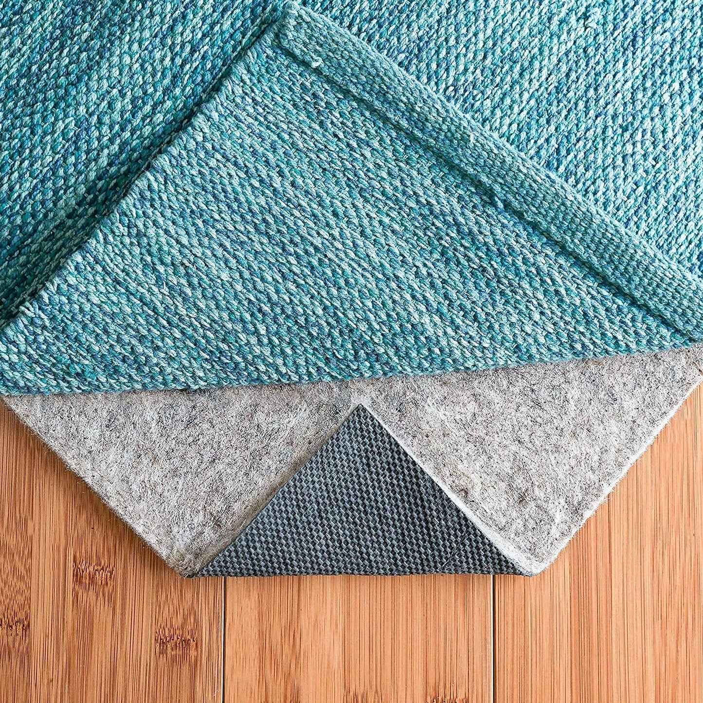 RUGPADUSA - Dual Surface - 4'10" x 7'10" - 1/4" Thick - Felt + Rubber - Non-Slip Backing Rug Pad - Safe for All Floors